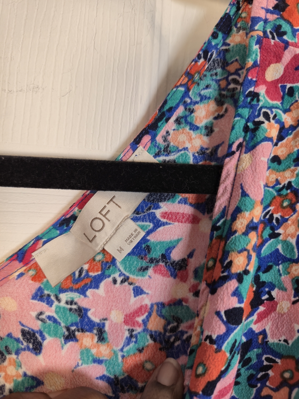 Loft Floral V-Neck Tiered Peplum Sleeveless Tank Top Medium - Picture 5 of 6
